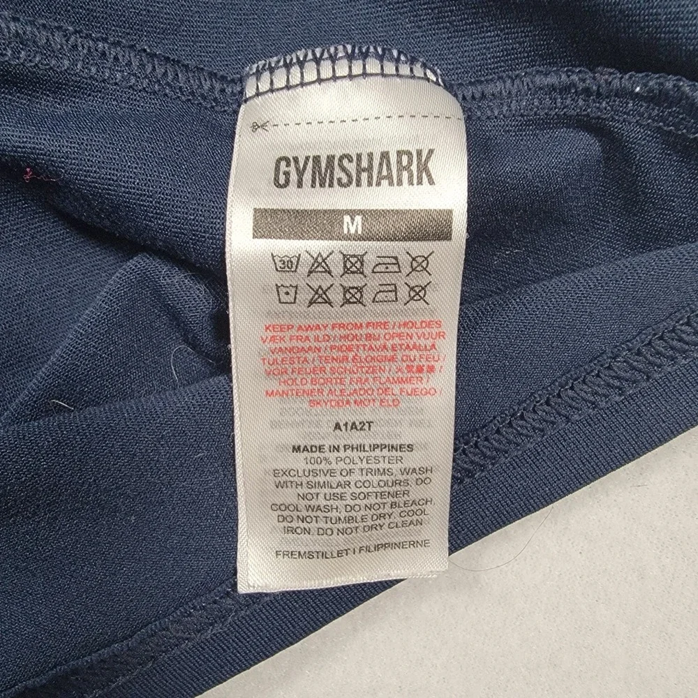 Gymshark Arrival Tank Top Men M Navy Blue Solid Slim Fit Polyester Activewear